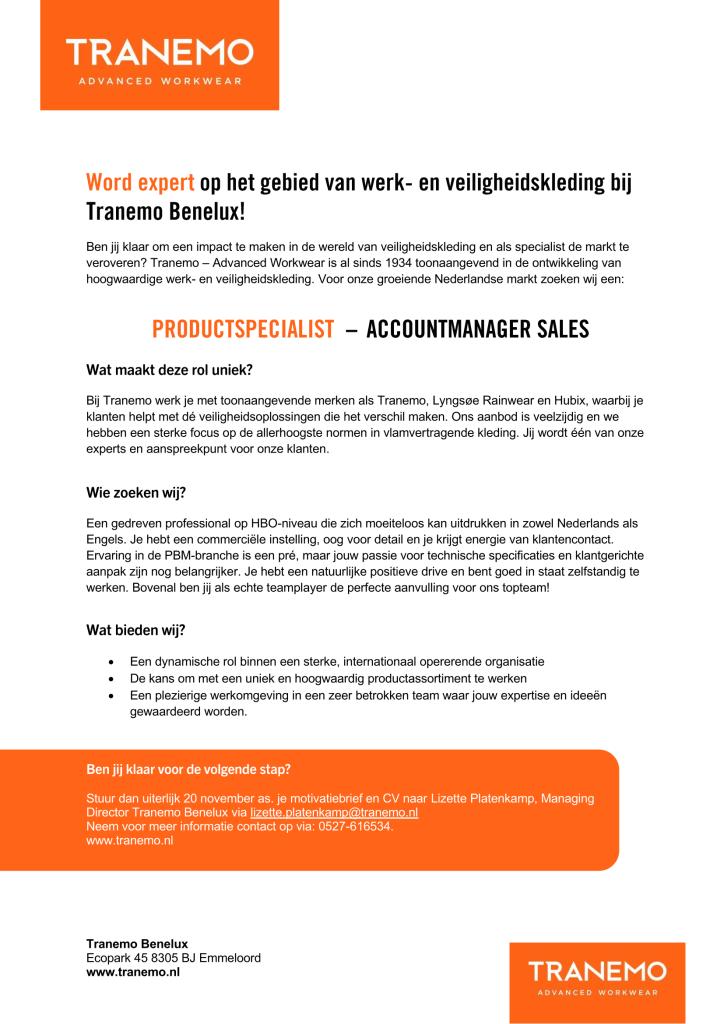 vacature binnendienst 2023